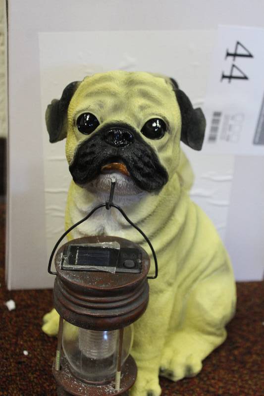 lot 42 image: Pug Dog w Solar Lantern