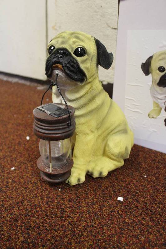 lot 44 image: Pug Dog w Solar Lantern