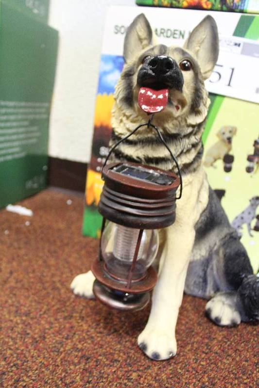 lot 50 image: German Shepherd Dog w Solar Lantern