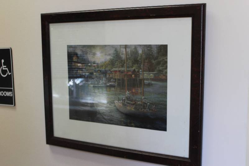 lot 108 image: Framed Signed Boat Port Wall Art
