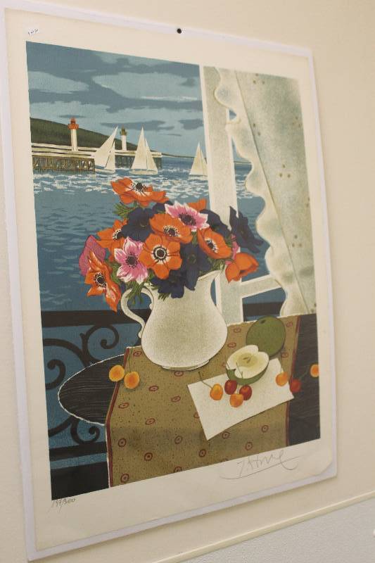 lot 111 image: Signed Numbered Window View of Sea Wall Art, #137300
