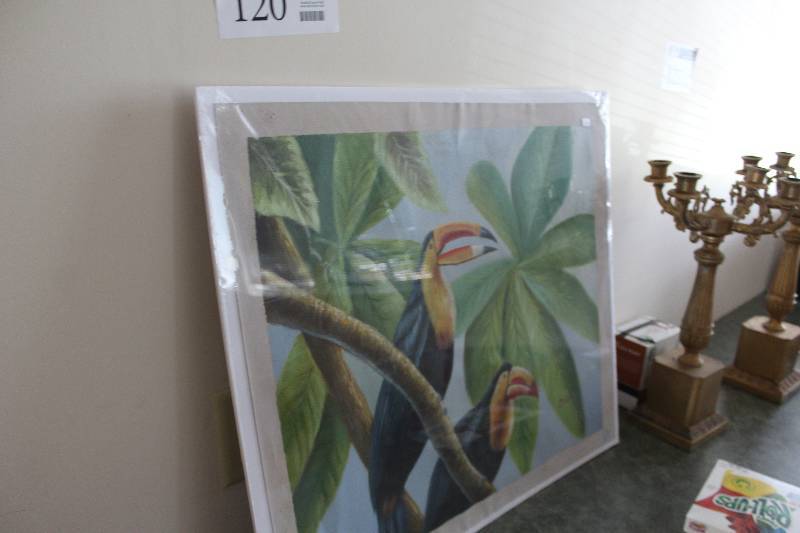 lot 120 image: Signed Toucan Wall Art