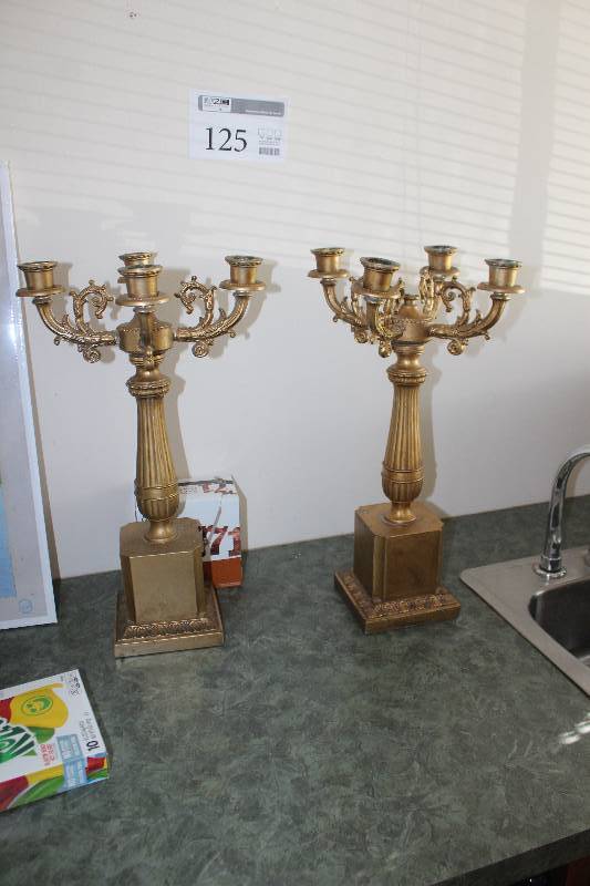 lot 125 image: Lot of (2) 4-Candle Candelabras
