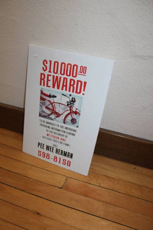lot 132 image: Wanted Pee Wee Herman Poster