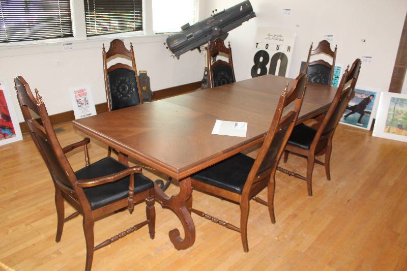 lot 144 image: Dining Table w 6-High Back Chairs