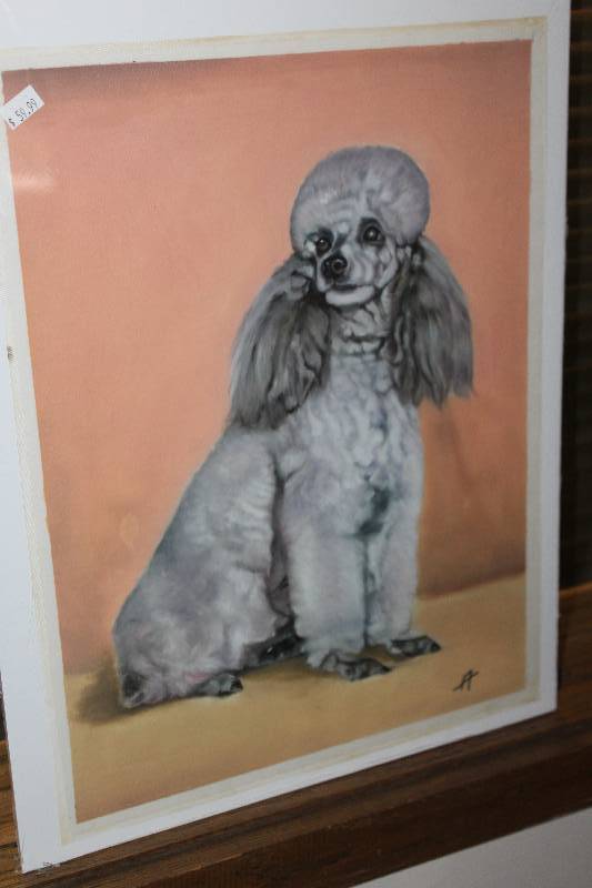 lot 148 image: Framed Poodle Portrait Wall Art