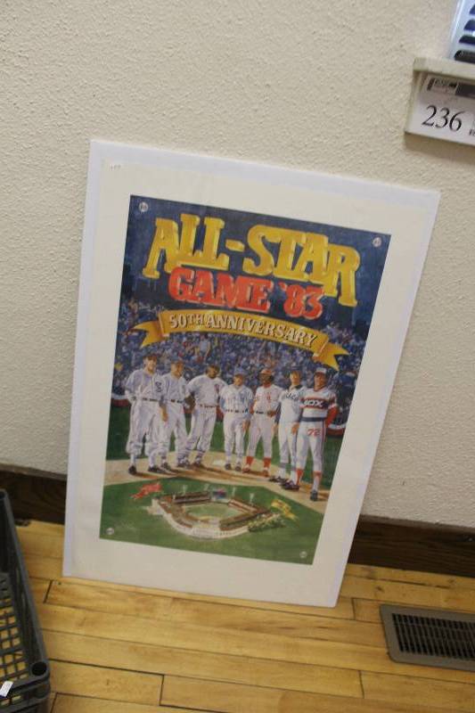 lot 236 image: 1983 All-Star Game 50th Anniversary Signed Wall Art by S. Clay