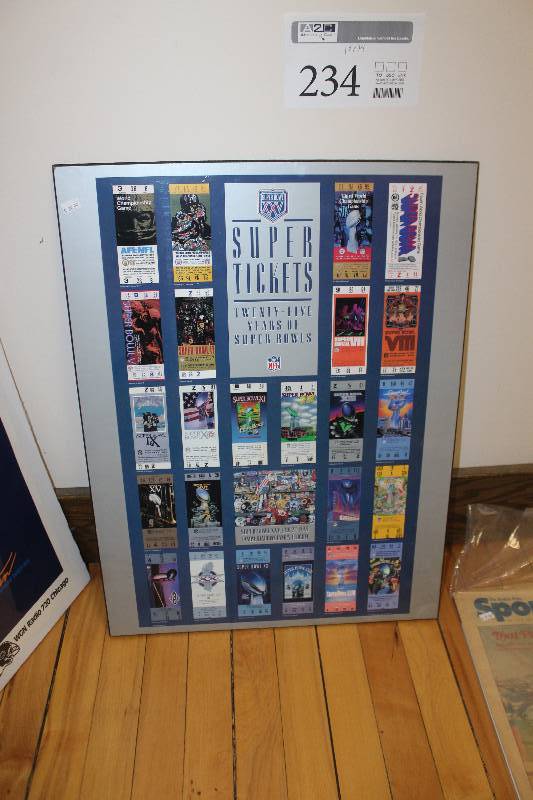 lot 234 image: Superbowl Tickets Wall Art