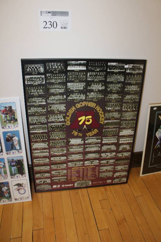 lot 230 image: Minnesota Gopher Hockey 75th Anniversary Wall Art