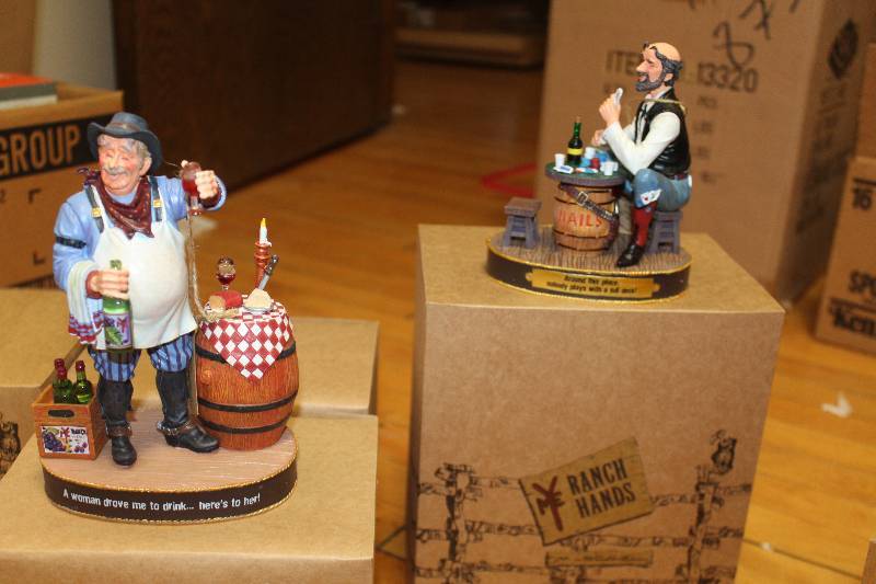 lot 196 image: Lot of (2) Ranch Hands Collectible Figurines Includes A Woman Drove Me to DrinkHeres to Her, Around This Place Noone Plays With A Full Deck In Box
