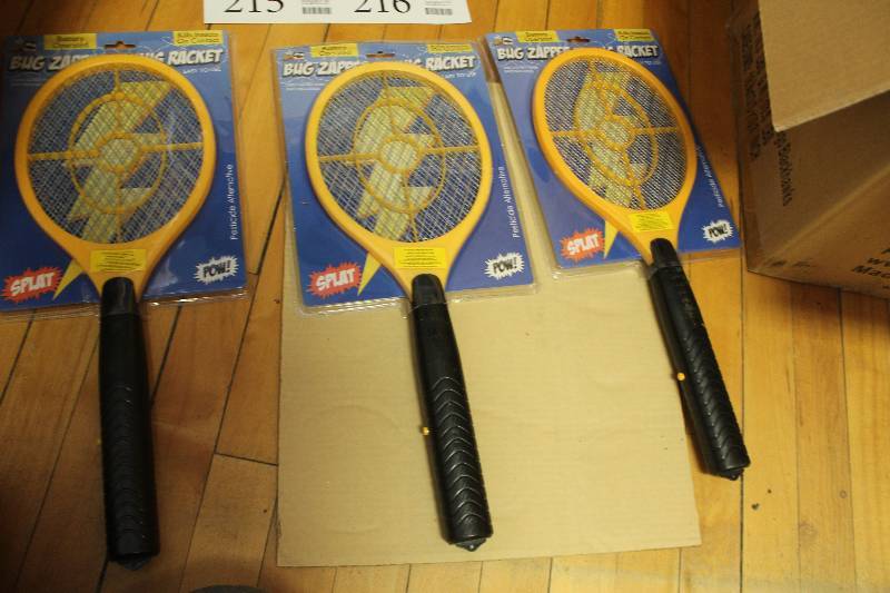 lot 214 image: Lot of (3) Bug Zapper Battery Operated Tennis Racket Bug Killer