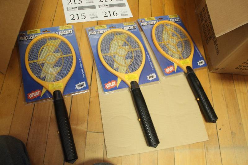 lot 216 image: Lot of (3) Bug Zapper Battery Operated Tennis Racket Bug Killer