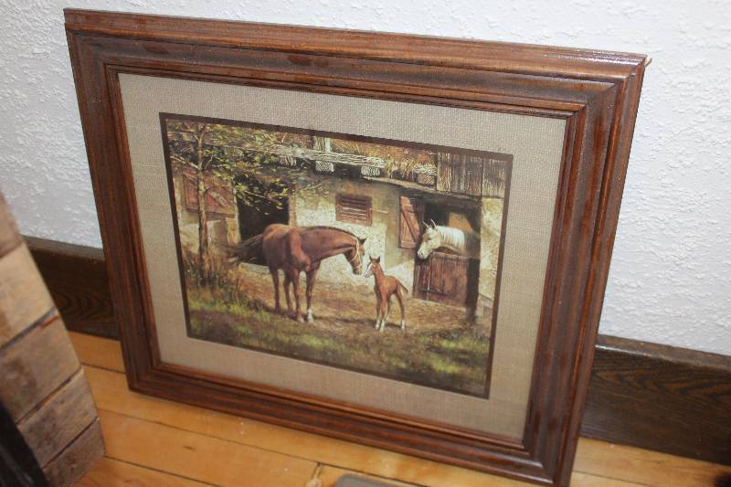 lot 267 image: Framed Matted Horses Wall Art