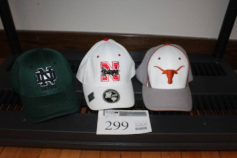 lot 299 image: Lot of (3) Baseball Caps - Nebraska,Texas,Notre Dame