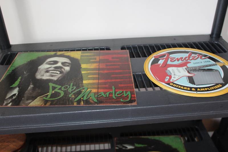 lot 341 image: Lot of (2) Art Includes Bob Marley, Fender