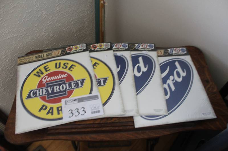 lot 333 image: Lot of (4) Automotive Window Decals - Ford, Chevy, GMC