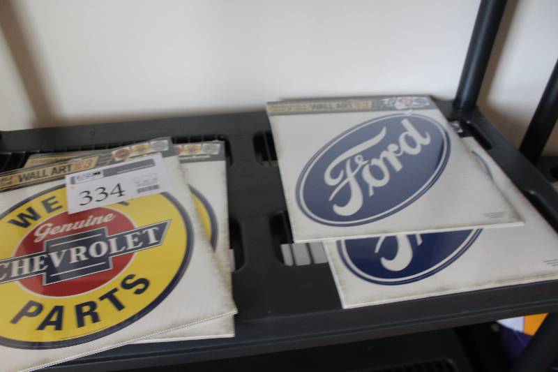 lot 334 image: Lot of (4) Automotive Window Decals - Ford, Chevy, GMC