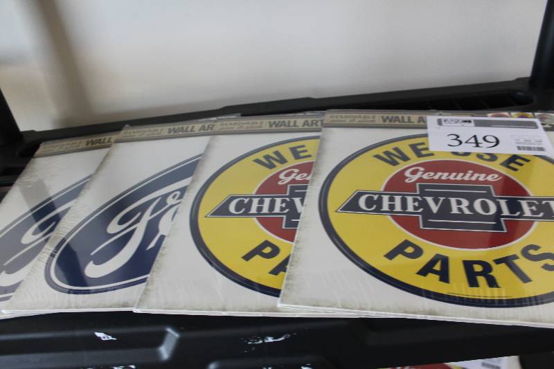 lot 349 image: Lot of (4) Automotive Window Decals - Ford, Chevy, GMC