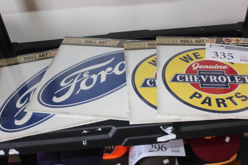 lot 335 image: Lot of (4) Automotive Window Decals - Ford, Chevy, GMC