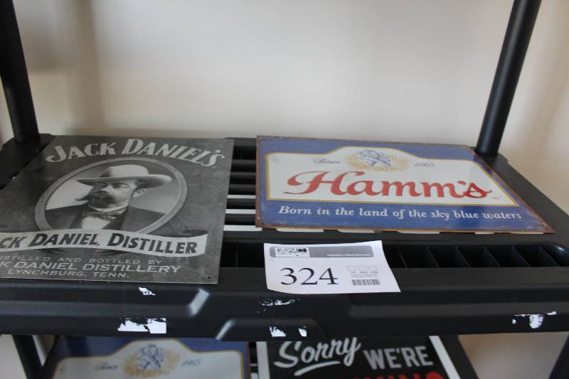 lot 324 image: Lot of (2) Hamms, Jack Daniels Decorative Wall Art