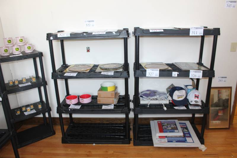 lot 345 image: Lot of (3) 4-Shelf Display Shelves