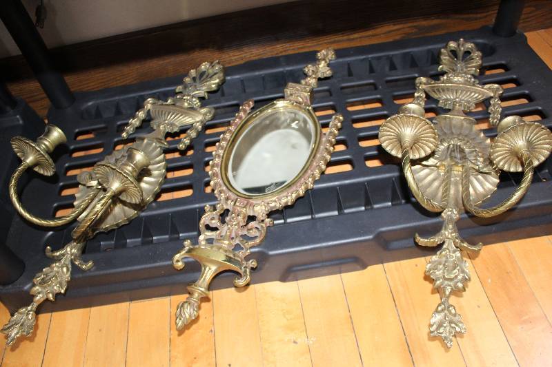 lot 387 image: Lot of (3) Decorative Wall Candle Holders