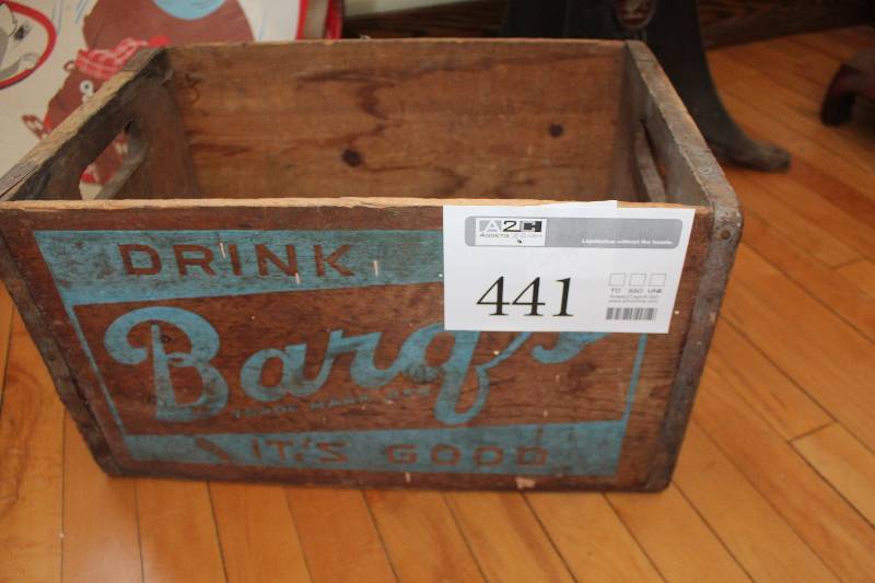 lot 441 image: Barqs Root Beer Wood Crate