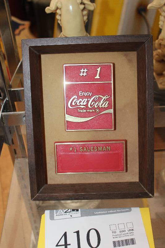 lot 410 image: Coca-cola #1 Saleman Plaque