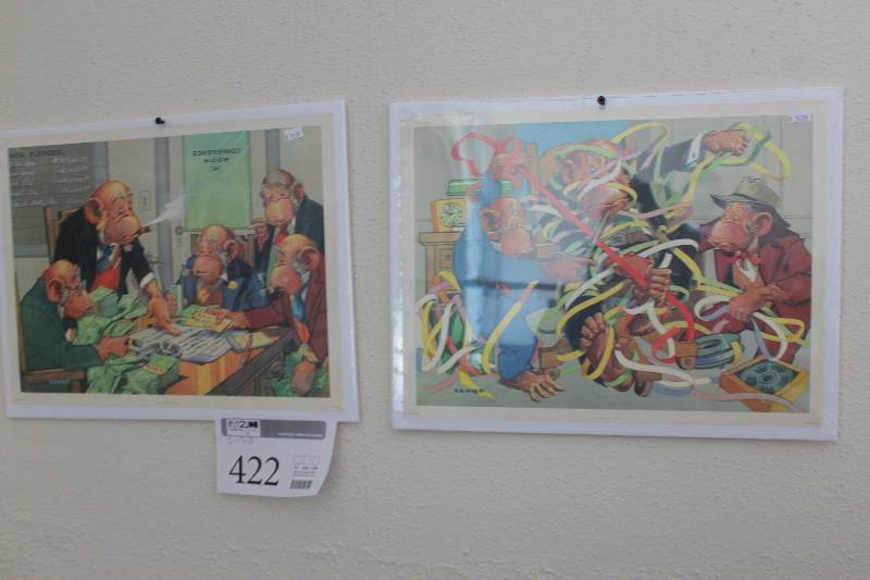 lot 422 image: Lot of (2) First Edition Signed Wall Art by Lloyd