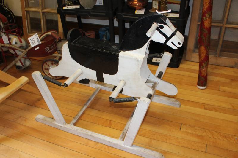 lot 537 image: Black & White Childrens Rocking Horse