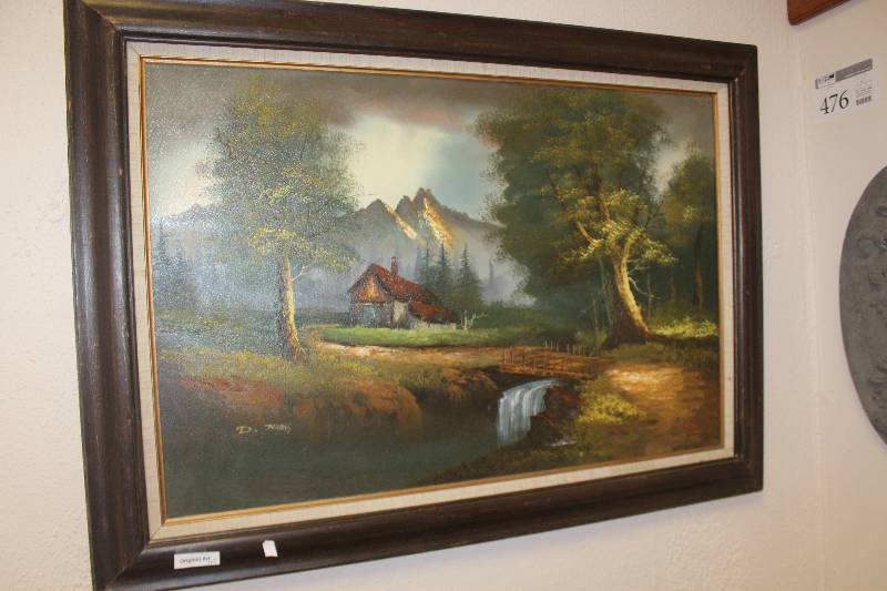 lot 476 image: Framed Matted Signed Original Art by D. Thomas