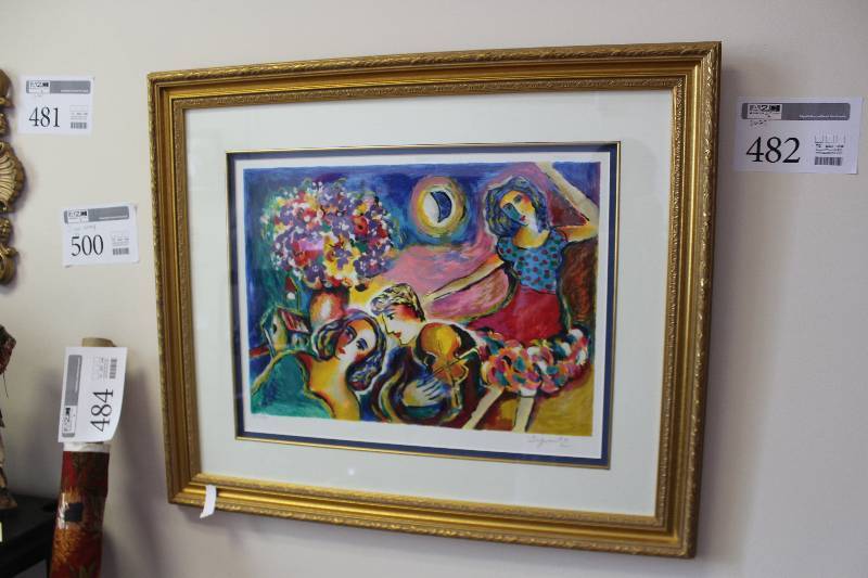 lot 482 image: Framed Matted Numbered Signed Wall Art by Steymartz, #2343