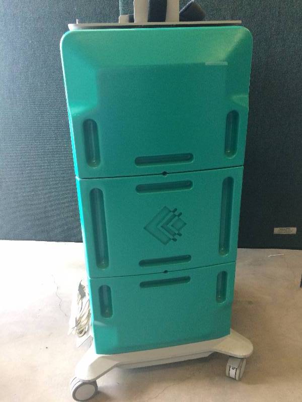 lot 14 image: Retails Used $500 Linvatec Heavy Duty Industrial Mobile Endoscopy Storage Media Cart with Multiple Shelves Plus Power Supply