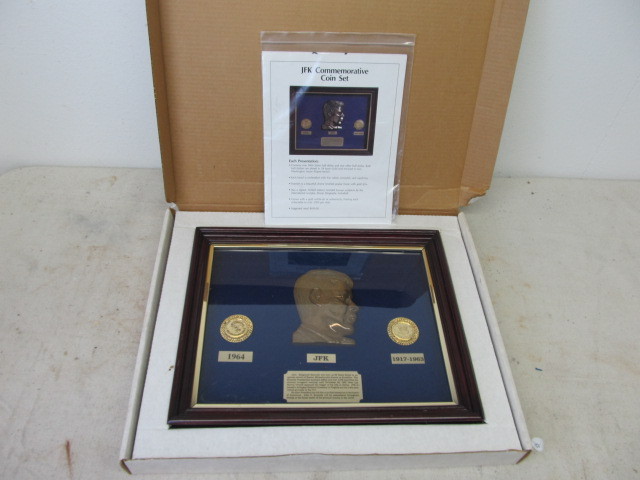 lot 34 image: Large 1964 JFK Commemorative Coin Set Display