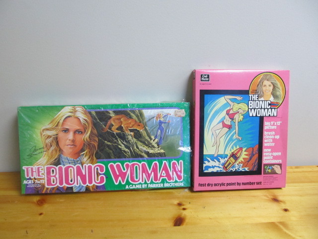 lot 70 image: NEW IN BOX Vintage Bionic Woman Board Game & Paint By Number