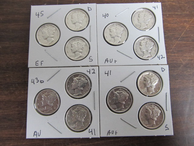 lot 93 image: Lot of Mercury Silver Dimes