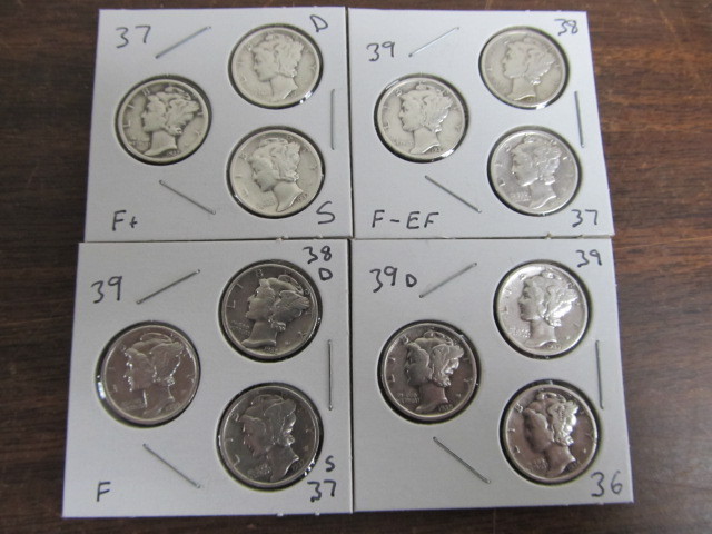 lot 94 image: Lot of Mercury Silver Dimes
