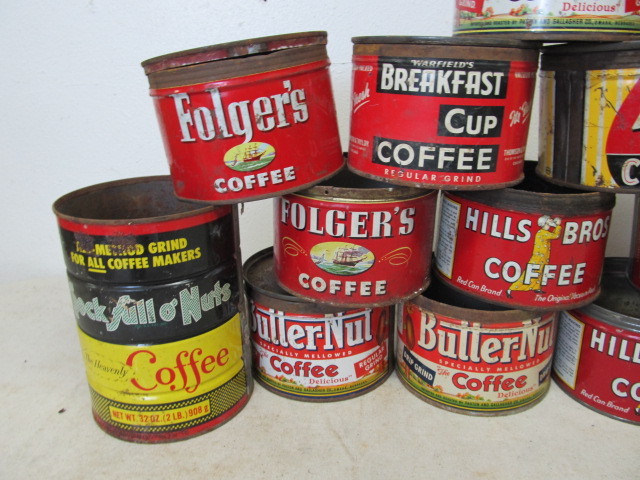 lot 111 image: Large Lot of Vintage Advertising Coffee Cans