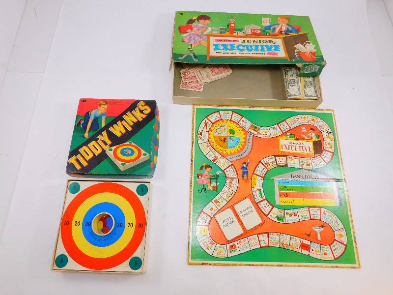 lot 8 image: Vintage Board Games - Tiddly Winks & Junior Executive