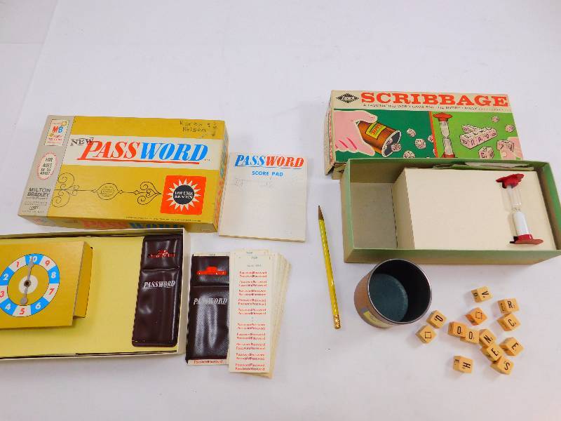 lot 9 image: Vintage Board Games - Scribbage & Password