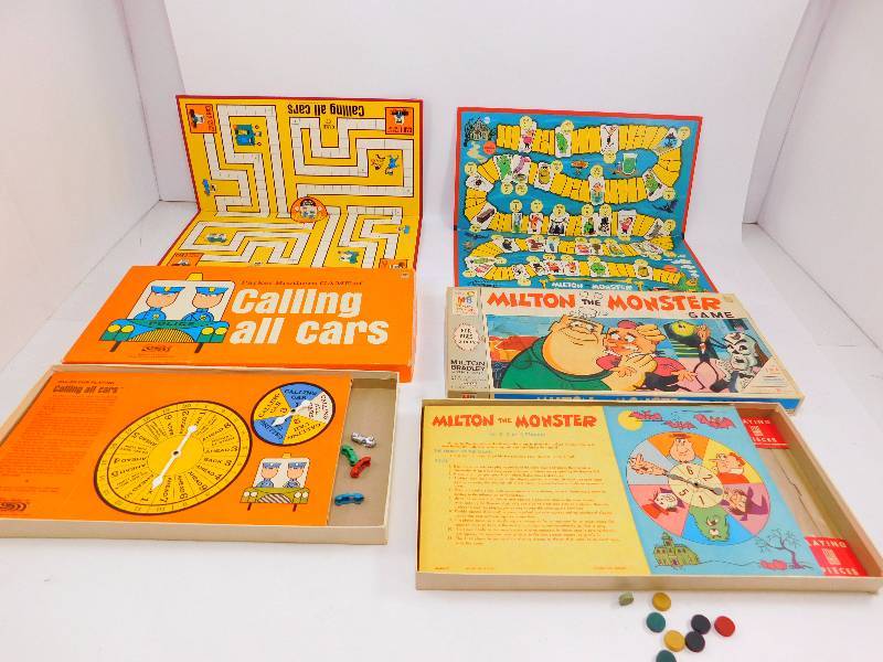 lot 13 image: Vintage Board Games - Milton the Monster & Call All Cars