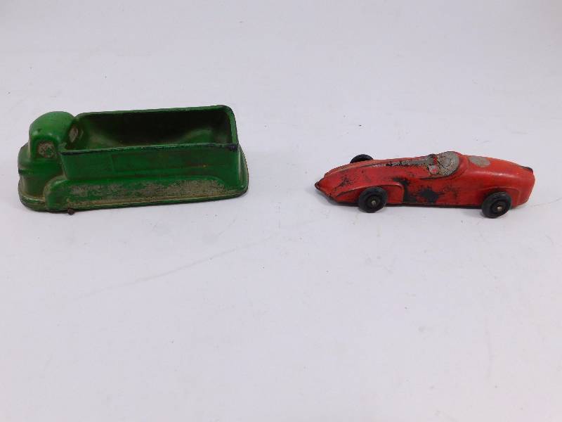 lot 42 image: (2) Vintage Arcor Rubber Toy Trucks