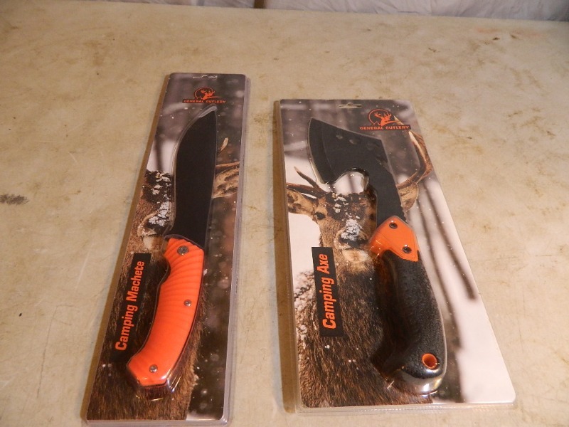 lot 34 image: New Camping Axe and New Camping Machete
