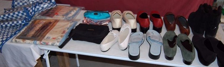 lot 148 image: Shoes, Shoe Holder, and Purses