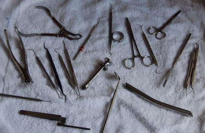 lot 222 image: Steel Dental Tools