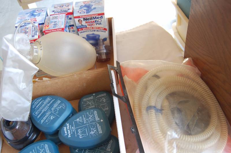 lot 293 image: Resuscitator, Pocket Masks, and Neti Pots