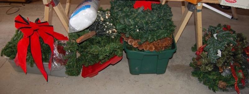 lot 331 image: CROP PHOTOS Huge Lot of Wreath, Garlands, and Fake Snow