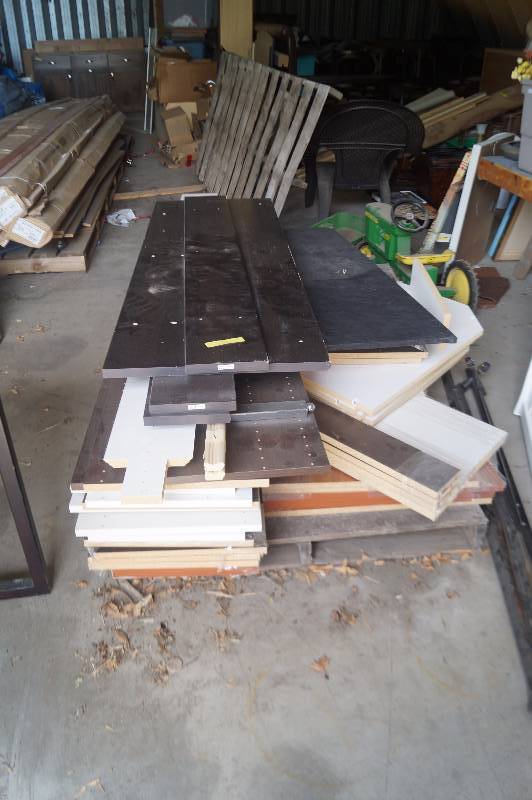Pallet of CabinetShelving Pieces