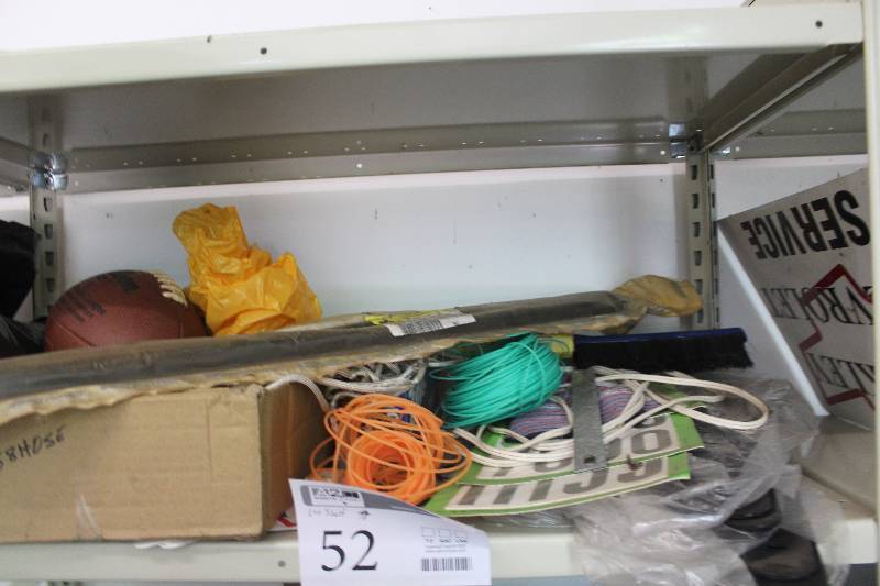 lot 52 image: Wire, Rope, Heater Hose In Box, Football
