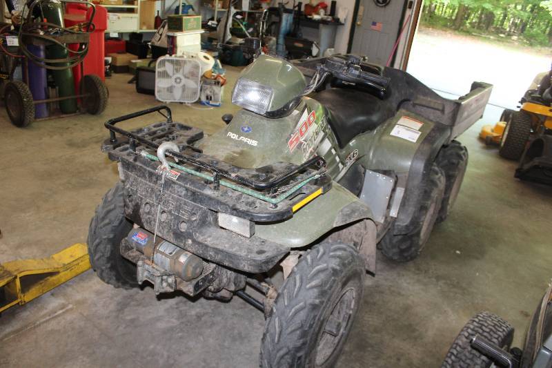 lot 3 image: 1994 Polaris 6-Wheel 6-Cylinder 4-Stroke OHV 6x6 Sportsman ATV w Flat Bed, Winch, CVT Transmission